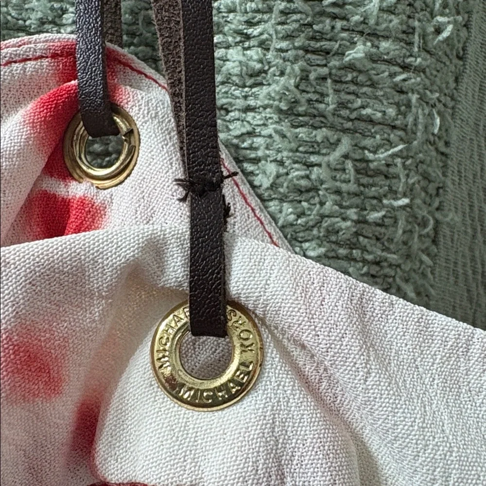 Michael kors Red and White Tie-Dye Flowy Slip Dress - Picture 7 of 11